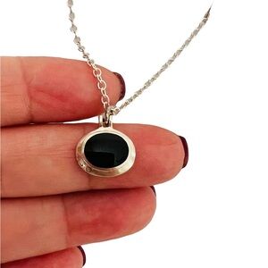 Elegant Black and Silver Pendant Necklace